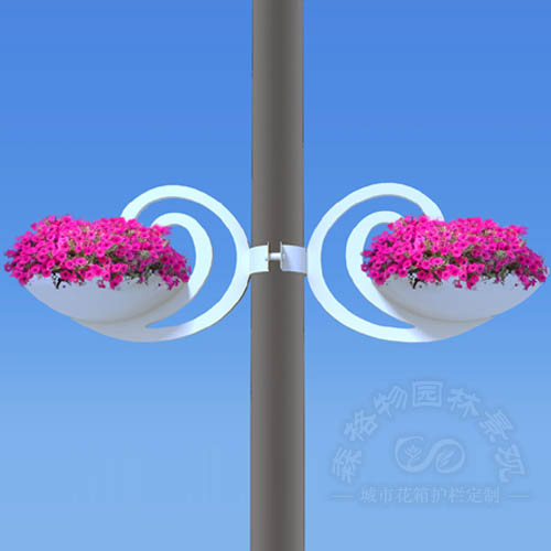 路燈桿空中裝飾花盆
