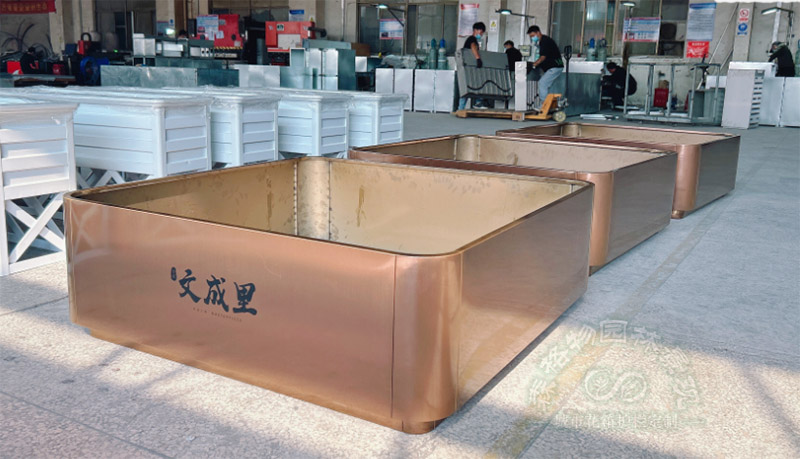 金色電鍍不銹鋼花箱