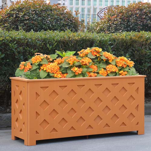 橘黃色網格pvc花箱