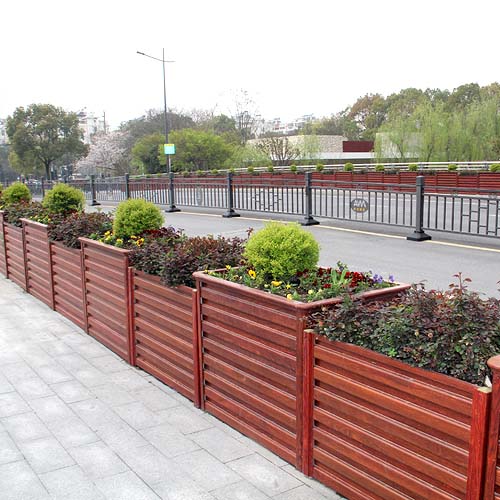 紅檀木紋橋梁鋁合金花箱