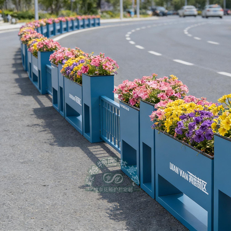 道路中央機非隔離花箱護欄