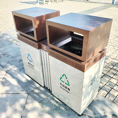 戶外景觀雙分類垃圾箱