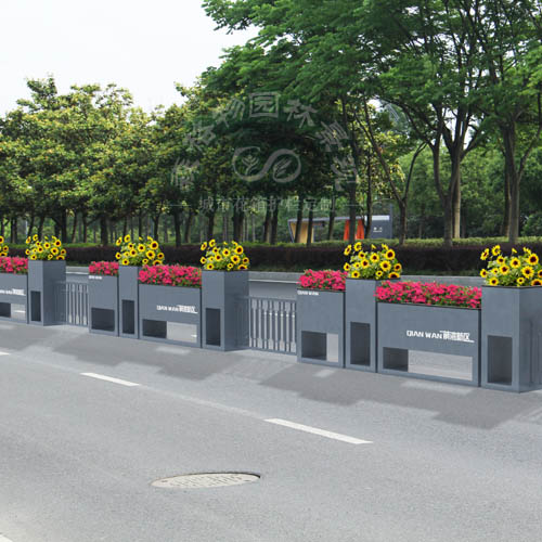 道路中央機非隔離花箱護欄